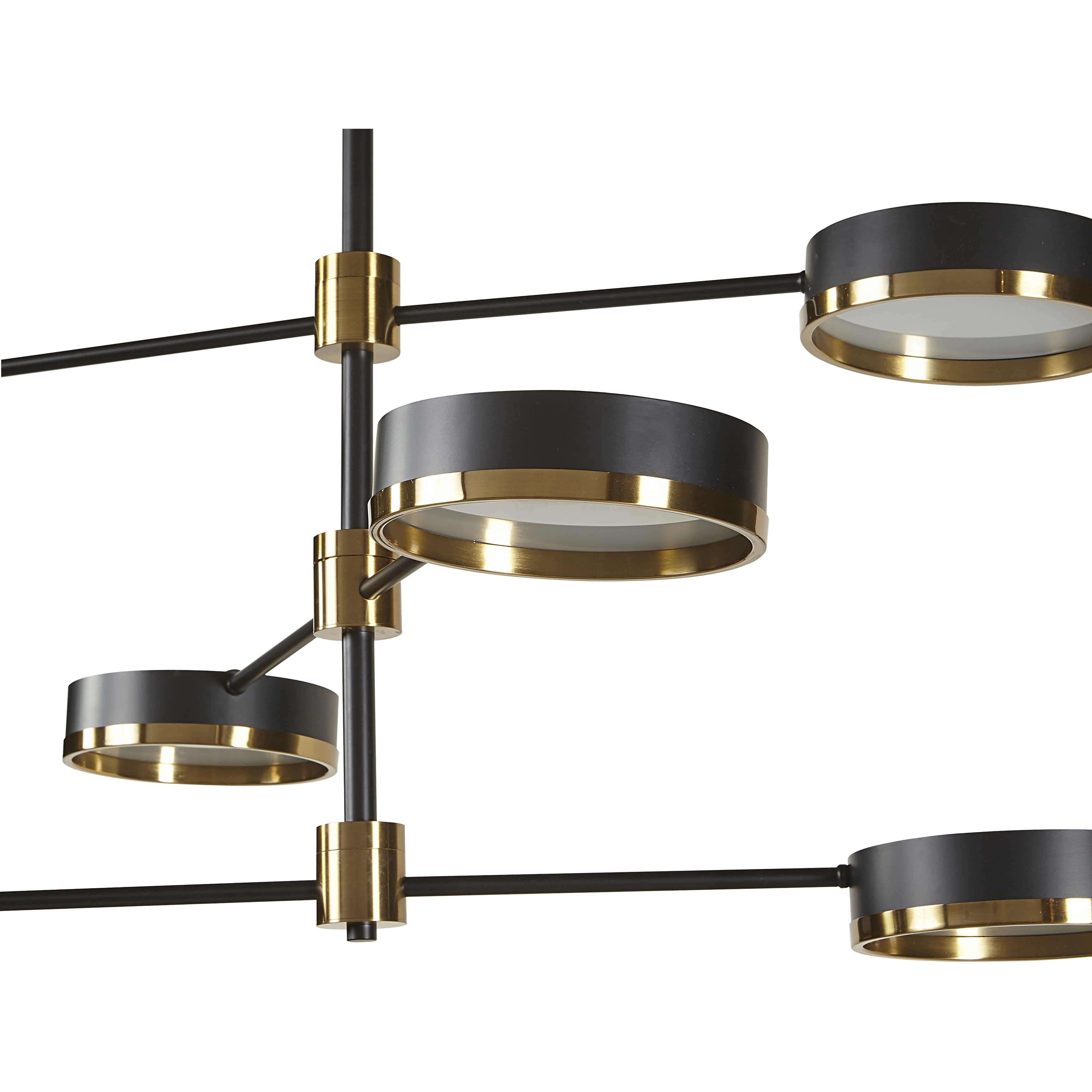 Oralee 6 Light 43 inch Black / Brass / Black Chandelier Ceiling Light